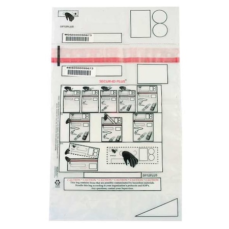 Secur-Id Decon Property Bag, 12 x 16 In, PK250 DP12PLUS