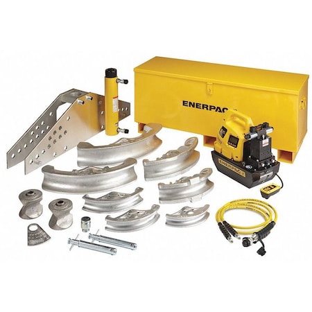 Enerpac Hydraulic Pipe Bender, 8 Shoes, 1-1/4 to 4 in Size Range 8-7/8 in Bend Radius STB202E
