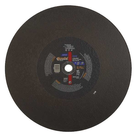 Norton Abrasives Abrasive Cut-Off Wheel, Type 1, 18 in Dia, 0.1563 in Thick, 1 in Arbor Hole Size, Aluminum Oxide 66253410185