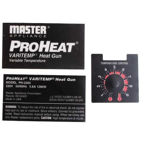 Master Appliance Label 220V, PK3 35039