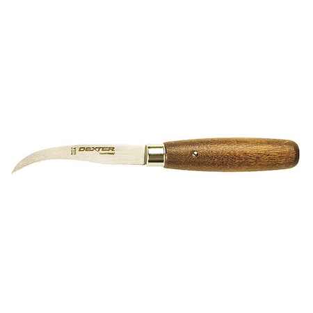 DEXTER RUSSELL Curved Point Shoe Knife 3-3/8 In, Curved, Cutting, Trimming, Layering and Splicing, Hardwood, 7" L 75220