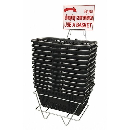 R.W. Rogers Co Hand Basket Set, Regular, Black, Plastic H2112010