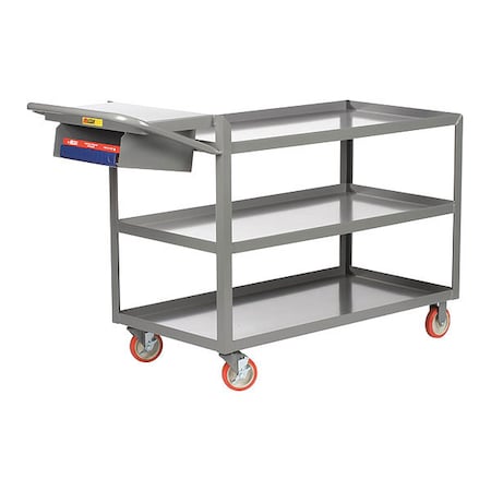 Little Giant Order Picking Cart with Pocket, Steel, 1,200 lb Load Capacity, 64 in L, 24 in W, 40 in H 3LGL2448WSPBK