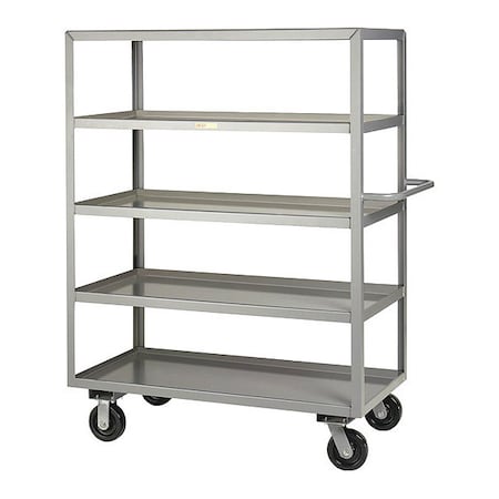 Little Giant Multi-Shelf Stock Cart, Steel, 3,600 lb Load Capacity, 5 Shelves, 54 in L, 24 in W, 65 in H 5ML24486PH