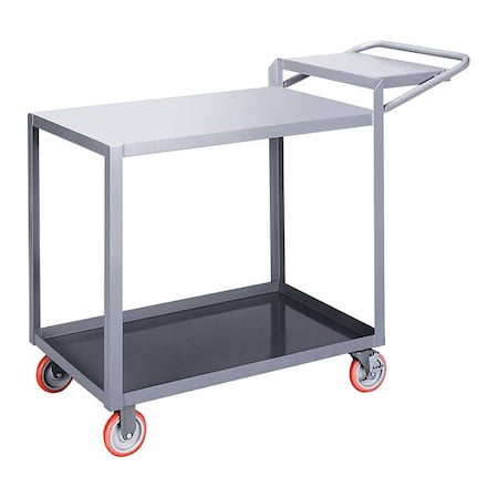 Little Giant Order Picking Cart, Steel, 1200 lb Load Capacity, 2 Shelves, 52 in L, 24 in W, 40 in H LG2436WSBRK