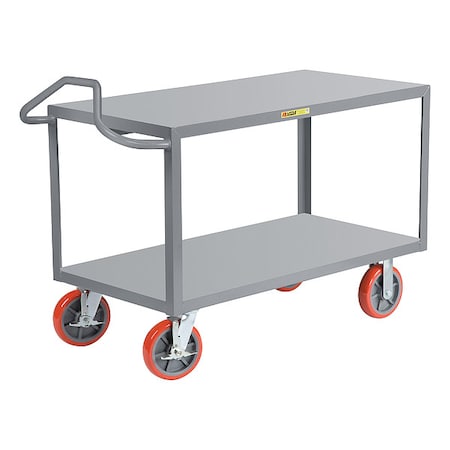 Little Giant Raised Handle Utility Cart, 12 ga. Steel, 3,600 lb Load Capacity, 53 1/2 in L, 30 in W, 42 in H ERG30488PYBK