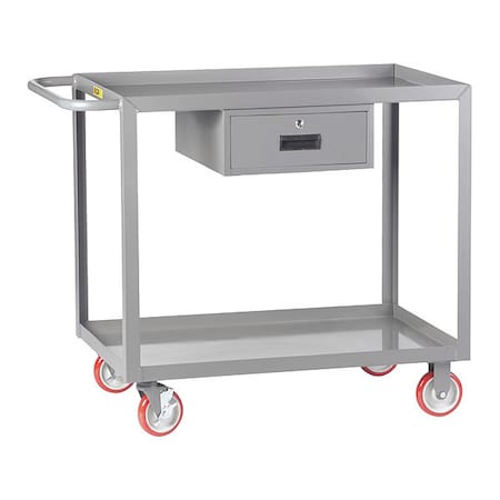 Little Giant Utility Cart, Steel, 1200 lb Load Capacity, 2 Shelves, 41 1/2 in L, 24 in W, 35 in H LGL2436BKDR
