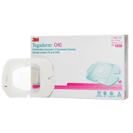 3M Tegaderm Tgdrm CHG Chlorhexidn Gluconat I.V, PK100 1658