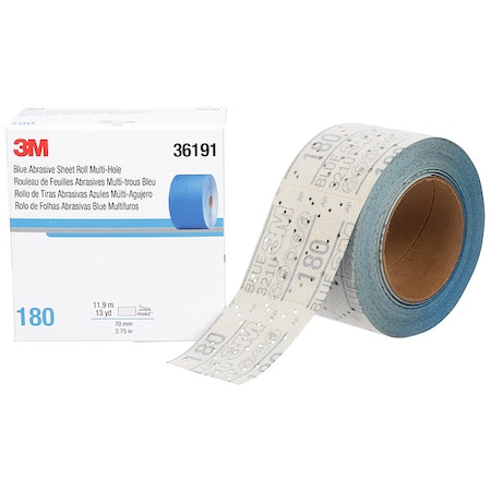3M Sandpaper Roll, Ceramic, 180 Grit, Coated Type, 321U 36191