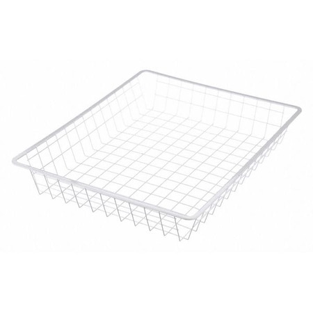 Marlin Steel Wire Products White Wire Tote Basket, 21"x17"x3.17" 00-00363220-02