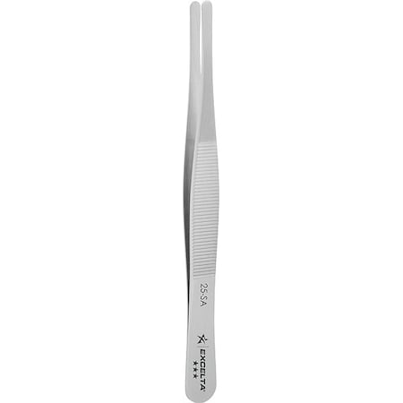 Excelta Tweezers, SS, 4 3/4" L, Straight, Point 25-SA