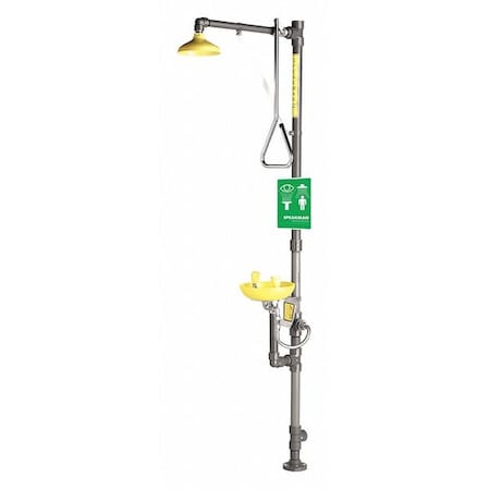 Speakman Emergency Shower Combination, Floor Mount, 93.75 H., 14.88 W SE-690-PVC