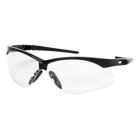 Pip Anser Reader Safety Glasses, Black Wraparound Frame, 1.5 Diopter, Clear Lens, M 250-AN-52015