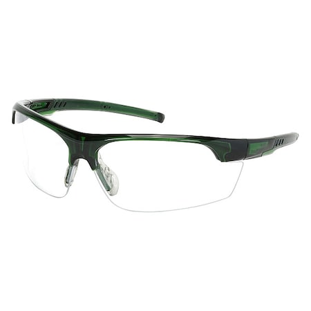 Pip Xtricate-C, Safety Glasses, Anti-Fog, Clear Lens, Green Frame, Half-Frame, 1 PR 250-58-0520