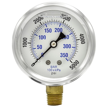 Wgtc Differential Pressure Gauge, 0 to 5000psi 251L4POW