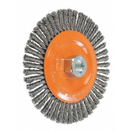 Walter Surface Technologies Stringer Bead Wheel Brush Knot 6"x1/4", Material: Steel 13K604