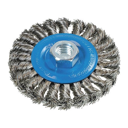 Walter Surface Technologies Wide Wheel Brush Knot 4"x1/4"x5/8"-11, Max. RPM: 20, 000 13L414