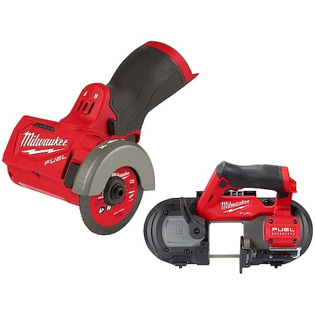 Milwaukee Tool M12 FUEL 3" Compact Cut Off Tool + M12 FUEL Compact Band Saw 2522-20, 2529-20