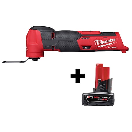 Milwaukee Tool M12 FUEL Oscillating Multi-Tool + M12 XC 4.0 Battery Pack 2526-20,48-11-2440