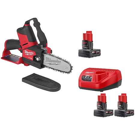 Milwaukee Tool M12 FUEL HATCHET 6 in Pruning Saw Kit + M12 XC Battery 2-Pack 2527-21, 48-11-2412