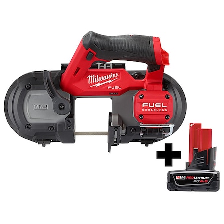 Milwaukee Tool M12 FUEL Compact Band Saw + M12 XC 4.0 Battery Pack 2529-20, 48-11-2440