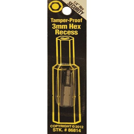 Best Way Tools Tamperproof Security Hex Bit, 3mm 86814