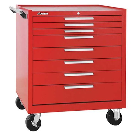 Kennedy K2000 Series Rolling Tool Cabinet, 8 Drawer, Red, Steel, 34 in W x 20 in D x 39 in H 348XR