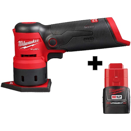 Milwaukee Tool M12 FUEL Orbital Detail Sander + M12 CP2.0 Battery 2531-20, 48-11-2420