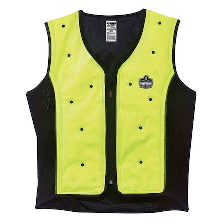 Ergodyne Cooling Vest, Nylon, Evaporative, Up to 3 days Max Cooling Time, Zipper Closure, 25 in Length 6685