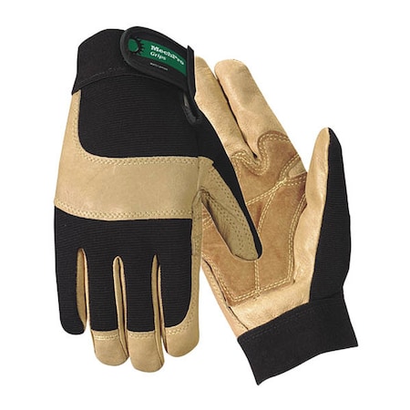 Wells Lamont Mechanics Gloves, 2XL, Black/Tan, Spandex 7790XXL