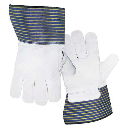 Wells Lamont Leather Palm Gloves, Gauntlet Cuff, Wing Thumb, Black (Overedge), 2XL Y3118XXL