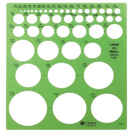 Westcott Stencil/Drawing Template, Circle Arrw, PVC, T-831 T-831