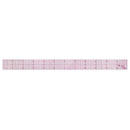 WESTCOTT Ruler, Plastic, Lined, 16ths, 12in, Transprnt B-60