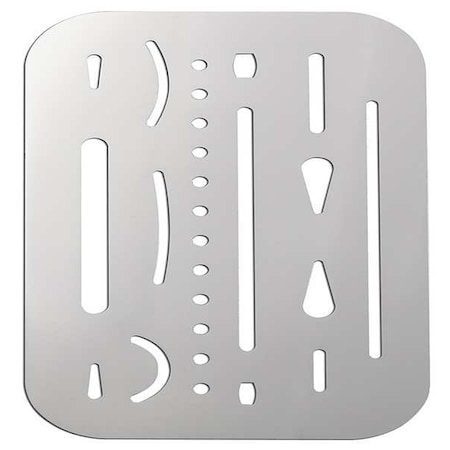 Westcott Stencil/Shield, Symbol, Zone, Various Font, Stainless Steel, Silver ES-1