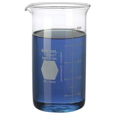 Kimble Chase Beaker, Borosilicate Glass, Tall Form, 400 mL / 13.52 fl oz Capacity, A Type I, 36 PK 14030-400