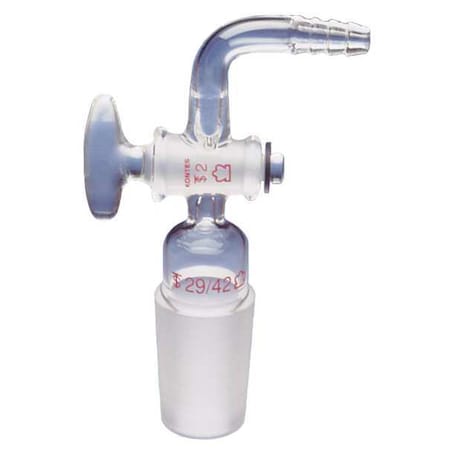 Kimble Chase Adapter, Valved Inlet, Transparent, 24/40 185000-2440