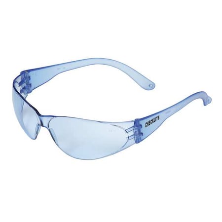 Mcr Safety Checklite (CL1), Safety Glasses, Duramass Hard Coat, Polycarbonate Lens, Light Blue Frame CL113