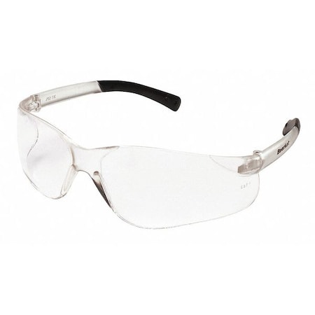Mcr Safety BearKat BK1, Safety Glasses, Uncoated, Clear Lens, Clear/Black Frame, Frameless 26G909