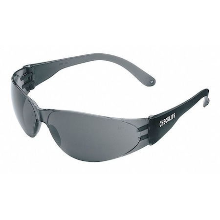 Mcr Safety Checklite, Safety Glasses, Anti-Scratch, Gray Lens, Gray Frame, Frameless 3NTN4