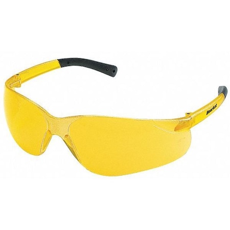 Mcr Safety BearKat (BK1), Safety Glasses, Duramass Hard Coat, Polycarbonate Lens, Amber Frame, Frameless BK114