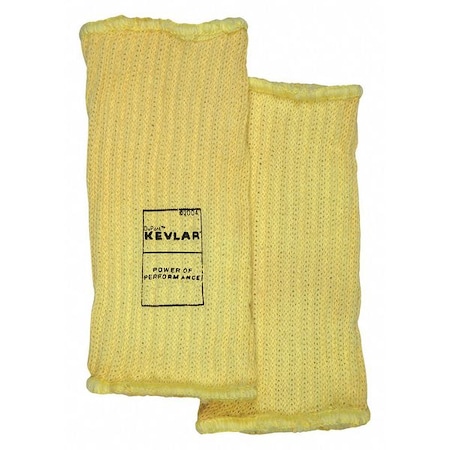 Mcr Safety Cut-Resistant Sleeve: ANSI/ISEA Cut Level A3, Kevlar ( 7 ga ), Yellow, Knit Cuff, 7 in Length 9307