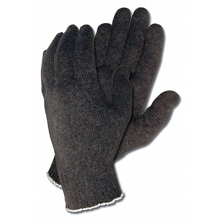 Mcr Safety Knit Gloves, Cotton, None Uncoated, Black, S, 12 PK 9610SB