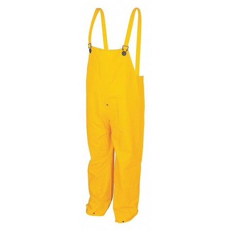 Mcr Safety Classic .35Mm Pvc Poly Bib Overall W, 2XL, PVC/Polyester, 30-1/2" Inseam, 52" Waist, Yellow, 2XL 200BPX2