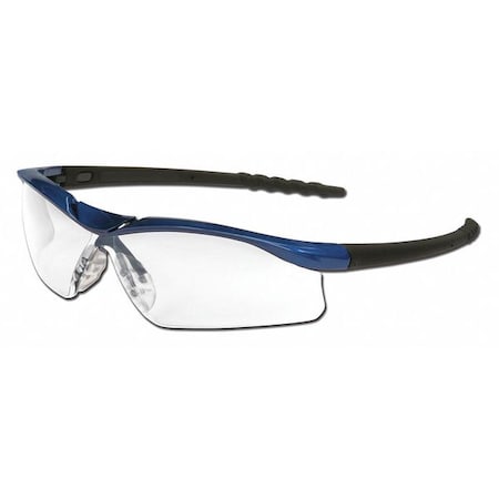 Mcr Safety DL1, Safety Glasses, UV-AF Anti-Fog, TPR Lens, Blue Metallic Frame, Half Frame DL310AF