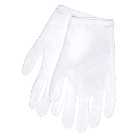 Mcr Safety Inspection Gloves, Nylon, 9.5 in Length, Mediumweight, White, Size L , 12 PK 8730L