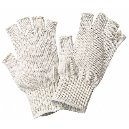 Mcr Safety Knit Gloves, Cotton Polyester Blend, None Uncoated, White, S, 12 PK 9509SM