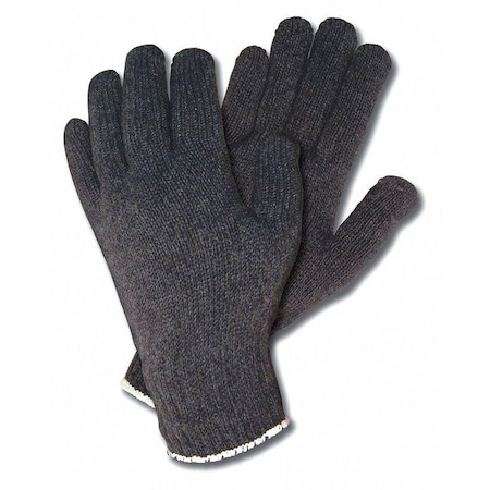Mcr Safety Knit Gloves, Black, L, 12 PK 9506LB