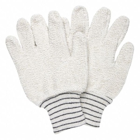 Mcr Safety Knit Gloves, Not Rated Abrasion Level, White, 12 PK 9402KM