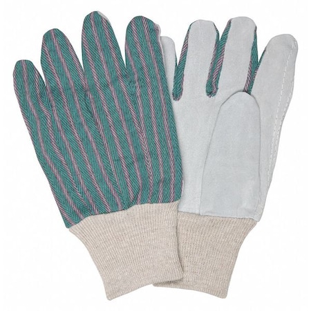 Mcr Safety Leather Gloves, Cowhide, Knit Cuff, Straight Thumb, Full Finger, Gray, S, 12 PK 1042