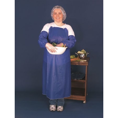 Mcr Safety 6 Mil Blue Vinyl Apron Sewn Edge 35, PK12, Vinyl, Blue, 45 in, Universal O63S4